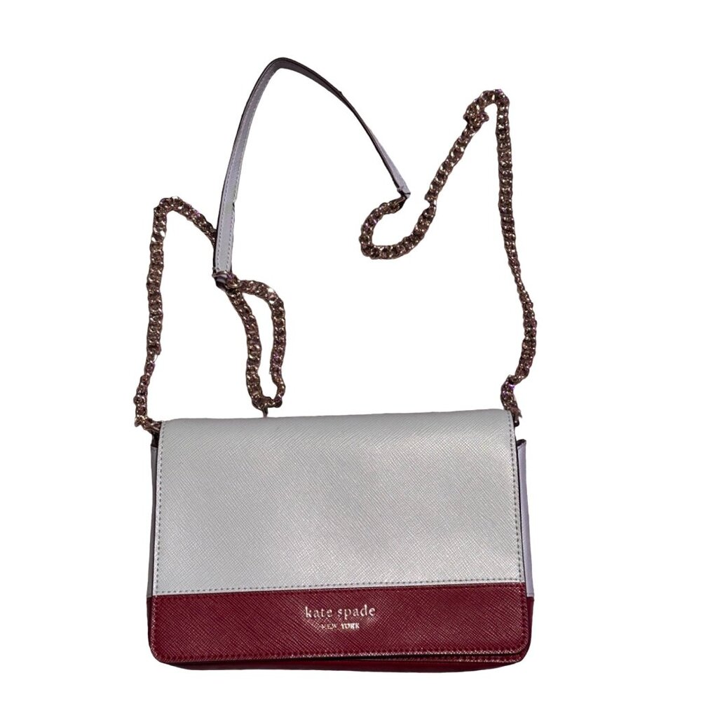 Kate Spade Crossbody Wallet On A Chain Leather Light Blue & Brown 5.25x7.5" Appr